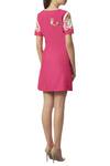 Shop Limerick By Abirr N' Nanki Pink Crewel Embroidered Short Dress at Aza Fashions Shop_Limerick By Abirr N' Nanki_Pink Crewel Embroidered Short Dress _at_Aza_Fashions