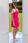 Buy Limerick By Abirr N' Nanki Pink Crewel Embroidered Short Dress at Aza Fashions Buy_Limerick By Abirr N' Nanki_Pink Crewel Embroidered Short Dress _at_Aza_Fashions