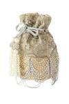 Adora By Ankita_Silver Scallop Fringed Sling Potli Bag _Online_at_Aza_Fashions