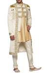 Paresh Lamba Signatures_Off White Victorian Style Sherwani With Kurta And Pants_Online_at_Aza_Fashions