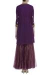 Shop_Kunza_Purple Zardozi Hand Embroidered Sharara Kurta Set_at_Aza_Fashions