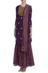 Kunza_Purple Zardozi Hand Embroidered Sharara Kurta Set_Online_at_Aza_Fashions