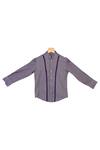 Shop_The Blue Morphology_Blue Textured Button Front Shirt For Boys_at_Aza_Fashions