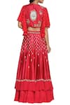 Shop_Nautanky_Layered Lehenga With Embroidered Top_at_Aza_Fashions