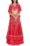 Shop_Nautanky_Layered Lehenga With Embroidered Top_Online_at_Aza_Fashions