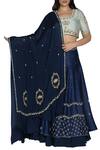 Buy_Nautanky_Blue Hand Embroidered Layered Lehenga Set_at_Aza_Fashions