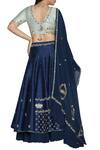 Shop_Nautanky_Blue Hand Embroidered Layered Lehenga Set_at_Aza_Fashions