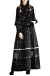 Buy_Sahil Kochhar_Black Embroidered Maxi Dress  _at_Aza_Fashions