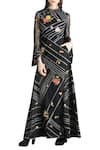 Buy_Sahil Kochhar_Black Medium Net Round Embroidered Maxi Dress  _at_Aza_Fashions