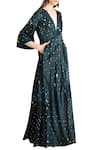 Buy_Sahil Kochhar_Green Applique Embellished Maxi Dress  _at_Aza_Fashions