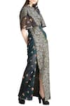 Buy_Sahil Kochhar_Blue Net Embroidered Floral Round And Printed Maxi Dress  _at_Aza_Fashions