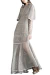 Buy_Sahil Kochhar_Silver Round Embroidered Floral Dress  _at_Aza_Fashions