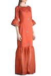 Sahil Kochhar_Orange Embellished Maxi Dress  _Online_at_Aza_Fashions