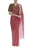 Buy_Akaaro_Pink Chanderi Striped Saree  _at_Aza_Fashions