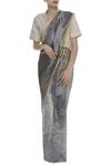 Akaaro_Silver Silk Zari Woven Shimmer Cotton Saree  _Online_at_Aza_Fashions