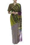 Buy_Akaaro_Multi Color Silk Striped Saree  _at_Aza_Fashions