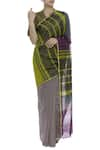 Akaaro_Multi Color Silk Striped Saree  _Online_at_Aza_Fashions