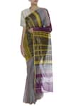 Buy_Akaaro_Multi Color Chanderi Striped Saree _at_Aza_Fashions