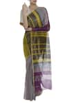 Akaaro_Multi Color Chanderi Striped Saree _Online_at_Aza_Fashions