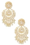 Buy_Moh-Maya by Disha Khatri_Gold Plated Artificial Stones Kundan Dangling Chandbali Earrings _at_Aza_Fashions