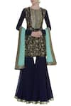 Buy_Avnni Kapur_Blue Embroidered Kurta With Sharara And Dupatta  _at_Aza_Fashions