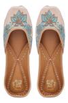 Buy_Vareli Bafna_Pink Floral Motif Pitta And Sequin Embroidered Juttis _at_Aza_Fashions