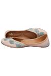 Vareli Bafna_Pink Floral Motif Pitta And Sequin Embroidered Juttis _Online_at_Aza_Fashions