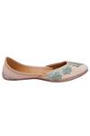 Buy_Vareli Bafna_Pink Floral Motif Pitta And Sequin Embroidered Juttis _Online_at_Aza_Fashions