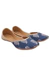 Shop_Vareli Bafna_Blue Printed-embroidered-handcrafted-juttis_at_Aza_Fashions