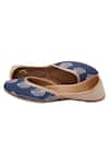 Vareli Bafna_Blue Printed-embroidered-handcrafted-juttis_Online_at_Aza_Fashions