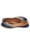 Vareli Bafna_Blue Zardozi Pearl Embroidered Juttis _Online_at_Aza_Fashions