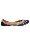 Buy_Vareli Bafna_Blue Zardozi Pearl Embroidered Juttis _Online_at_Aza_Fashions