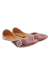Shop_Vareli Bafna_Pink Printed Traditional Motif Cutdana Embroidered Juttis _at_Aza_Fashions