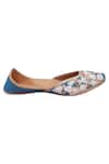 Buy_Vareli Bafna_Blue Floral Resham And Sequin Embroidered Juttis _Online_at_Aza_Fashions
