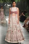 Buy_Rahul Mishra_White Organza Hand Embroidered Lehenga_at_Aza_Fashions