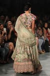 Shop_Rahul Mishra_Green Organza Embroidered Kalidar Lehenga_at_Aza_Fashions