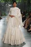 Buy_Rahul Mishra_Off White Chanderi Embroidered Lehenga_at_Aza_Fashions
