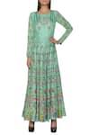 Buy_Nautanky_Green Long Printed Anarkali Kurta  _at_Aza_Fashions