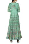 Shop_Nautanky_Green Long Printed Anarkali Kurta  _at_Aza_Fashions