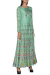 Nautanky_Green Long Printed Anarkali Kurta  _Online_at_Aza_Fashions