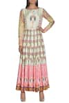 Buy_Nautanky_Yellow Printed Long Anarkali Kurta  _at_Aza_Fashions