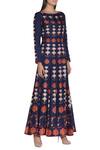 Nautanky_Blue Printed Anarkali Kurta With Long Sleeves  _Online_at_Aza_Fashions