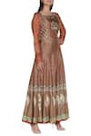 Shop_Nautanky_Brown Printed Anarkali Kurta _Online_at_Aza_Fashions