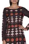Shop_Nautanky_Brown Printed Anarkali Kurta _Online_at_Aza_Fashions