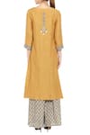 Shop_Soup By Sougat Paul_Yellow Printed Kurta Palazzo Set _at_Aza_Fashions