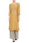 Soup By Sougat Paul_Yellow Printed Kurta Palazzo Set _Online_at_Aza_Fashions