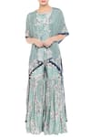 Buy_Soup By Sougat Paul_Blue Cotton Silk Round Printed Jumpsuit With Jacket _at_Aza_Fashions