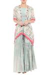 Buy_Soup By Sougat Paul_Blue Cotton Silk Round Printed Jumpsuit With Jacket _Online_at_Aza_Fashions