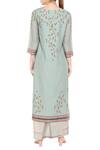Shop_Soup By Sougat Paul_Blue Chanderi Round Printed Kurta And Palazzo Set _at_Aza_Fashions