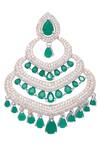 Khushi Jewels_White Crystals, Stones Studded Bead Dangler Earrings _Online_at_Aza_Fashions